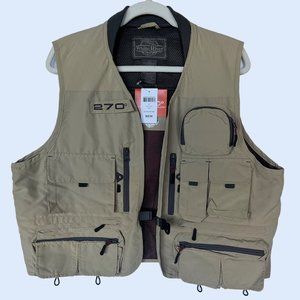 NEW W/ TAGS - THE WHITE RIVER FLY FISHING VEST - TAUPE IN SIZE L
